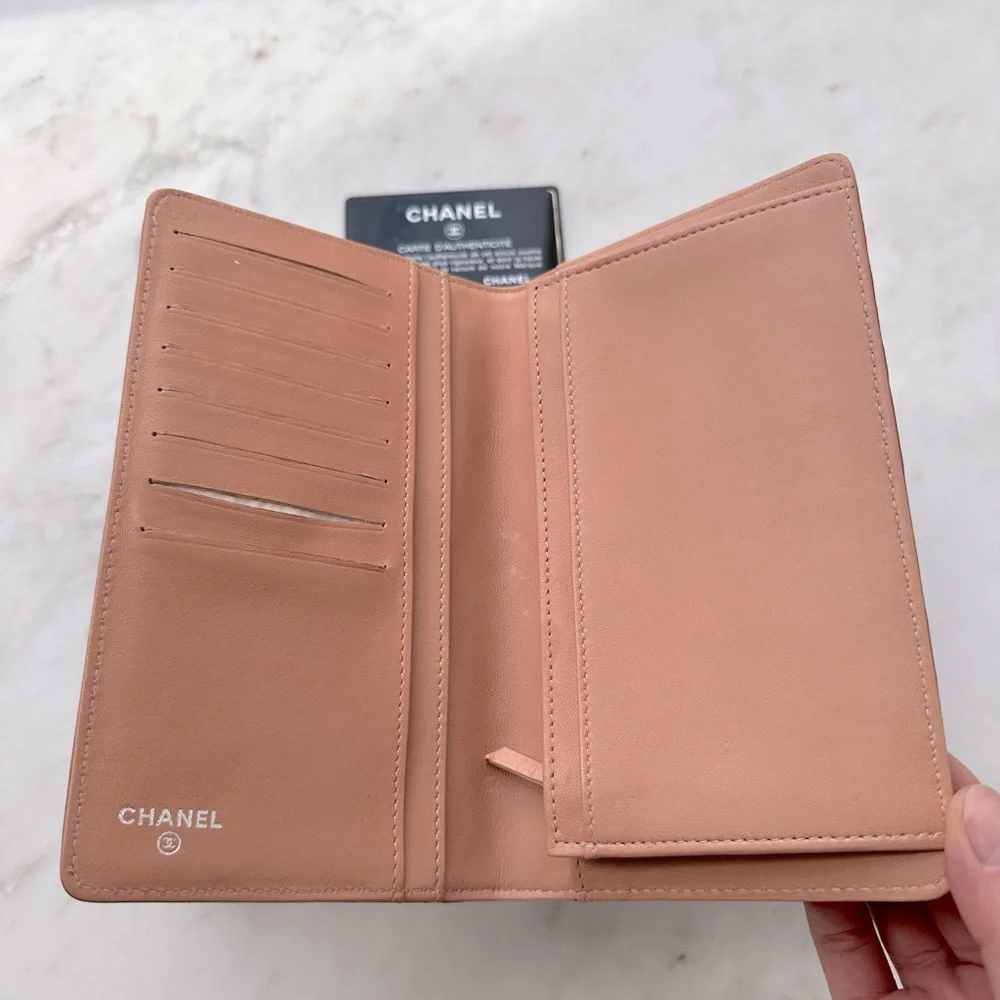 Chanel CC Coral Camellia Bifold Wallet
